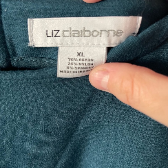 Teal Liz Claiborne top - Picture 3 of 4